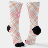 Benutzerdefiniertes Monogramm Kariert / Tartan Mus Socken (Gewinkelt)