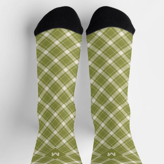 Benutzerdefiniertes Monogramm Kariert / Tartan Mus Socken (Oben)