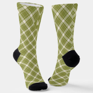 Benutzerdefiniertes Monogramm Kariert / Tartan Mus Socken