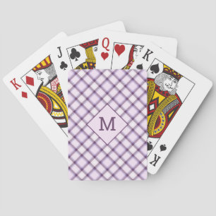 Benutzerdefiniertes Monogramm Kariert / Tartan Mus Spielkarten