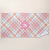 Benutzerdefiniertes Monogramm Kariert / Tartan Mus Strandtuch (Vorderseite)
