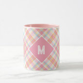 Benutzerdefiniertes Monogramm Kariert / Tartan Mus Tasse (Zentrum)