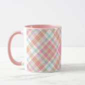 Benutzerdefiniertes Monogramm Kariert / Tartan Mus Tasse (Links)