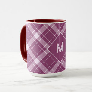 Benutzerdefiniertes Monogramm Kariert / Tartan Mus Tasse