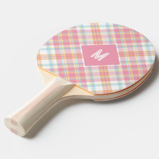 Benutzerdefiniertes Monogramm Kariert / Tartan Mus Tischtennis Schläger (Vorderseite)