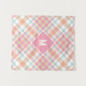 Benutzerdefiniertes Monogramm Kariert / Tartan Mus Wandteppich (Vorderseite (Horizontal))