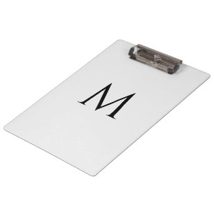 Benutzerdefiniertes Monogramm Klassik Weiß Profess Klemmbrett
