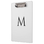 Benutzerdefiniertes Monogramm Klassik Weiß Profess Klemmbrett (Links)