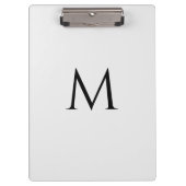 Benutzerdefiniertes Monogramm Klassik Weiß Profess Klemmbrett (Vorderseite)