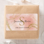Benutzerdefiniertes Monogramm-Label in Rosa und Go (Insitu)