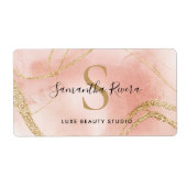 Benutzerdefiniertes Monogramm-Label in Rosa und Go (Vorne)