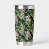 Benutzerdefiniertes Monogramm-Leopard-Muster Thermobecher (Rechts)