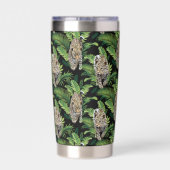 Benutzerdefiniertes Monogramm-Leopard-Muster Thermobecher (Rückseite)