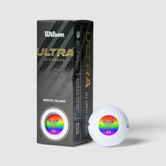 Benutzerdefiniertes Monogramm, LGBT-Regenbogenprid Golfball (Verpackungen)