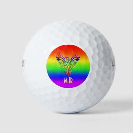 Benutzerdefiniertes Monogramm, LGBT-Regenbogenprid Golfball (Vorderseite)