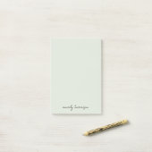 Benutzerdefiniertes Monogramm Light Sage Chic Mini Post-it Klebezettel (Auf Schreibtisch)