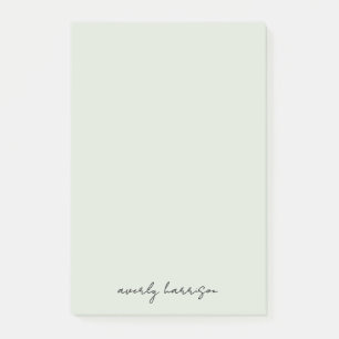 Benutzerdefiniertes Monogramm Light Sage Chic Mini Post-it Klebezettel