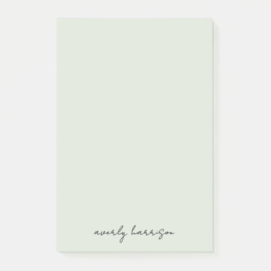 Benutzerdefiniertes Monogramm Light Sage Chic Mini Post-it Klebezettel (Vorderseite)