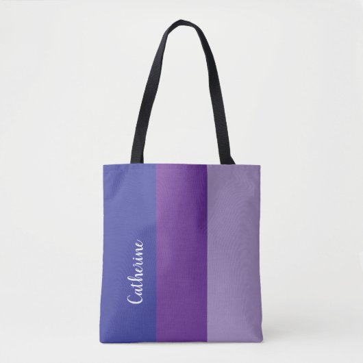 Benutzerdefiniertes Monogramm, lila Dreiston Tasche (Vorderseite)
