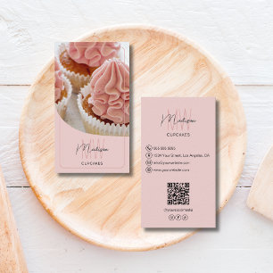 Benutzerdefiniertes Monogramm-Logo Bäckerei QR Ros Visitenkarte