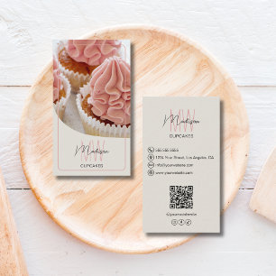 Benutzerdefiniertes Monogramm-Logo-Bäckerei-QR Visitenkarte