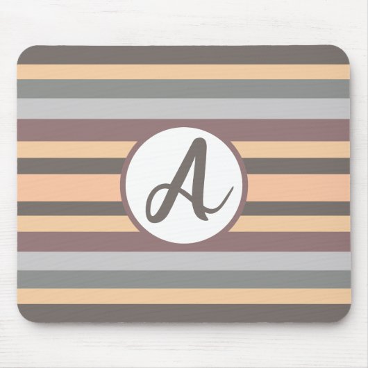 Benutzerdefiniertes Monogramm Mausklick - Streifen Mousepad (Vorne)