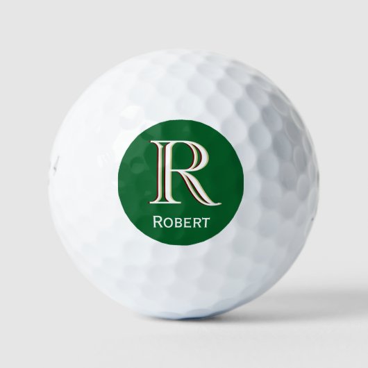 Benutzerdefiniertes Monogramm mit drei Ebenen mit Golfball (Vorderseite)