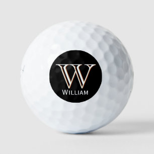 Benutzerdefiniertes Monogramm mit drei Ebenen mit Golfball