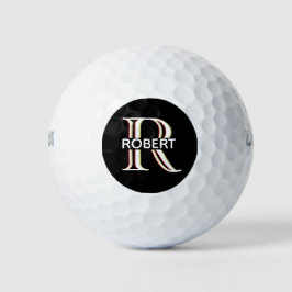 Benutzerdefiniertes Monogramm mit drei Ebenen mit  Golfball