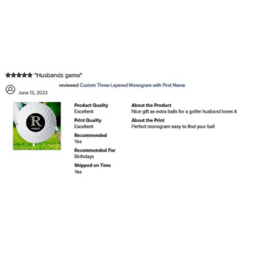 Benutzerdefiniertes Monogramm mit drei Ebenen mit  Golfball