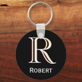 Benutzerdefiniertes Monogramm mit drei Ebenen mit Schlüsselanhänger (Vorderseite)