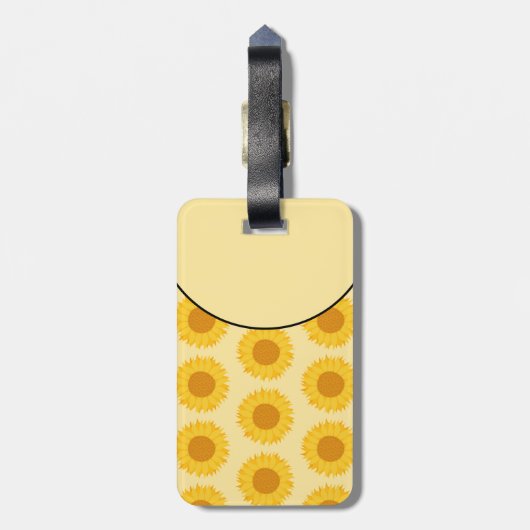 Benutzerdefiniertes Monogramm mit gelben Sonnenblu Gepäckanhänger (Rückseite vertikal)