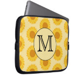 Benutzerdefiniertes Monogramm mit gelben Sonnenblu Laptopschutzhülle (Vorne Rechts)