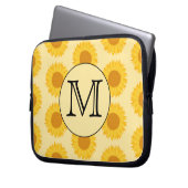 Benutzerdefiniertes Monogramm mit gelben Sonnenblu Laptopschutzhülle (Vorderseite Links)