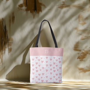 Benutzerdefiniertes Monogramm mit minimalem rosa H Tasche