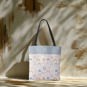 Benutzerdefiniertes Monogramm mit Pastell-Regenbog Tasche