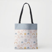 Benutzerdefiniertes Monogramm mit Pastelregenbogen Tasche (Vorderseite)