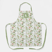 Benutzerdefiniertes Monogramm mit rosa Wasserfarbe Schürze (Vorderseite)