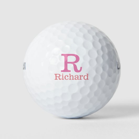 Benutzerdefiniertes Monogramm mit schnellem Namen Golfball (Vorderseite)