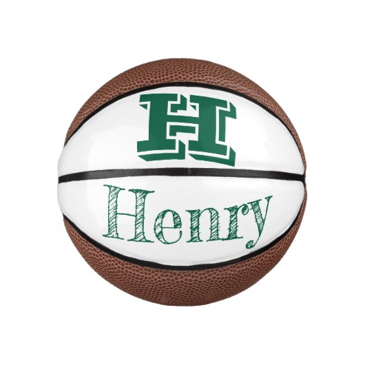 Benutzerdefiniertes Monogramm mit Vornamen Basketb Mini Basketball (Vorderseite)