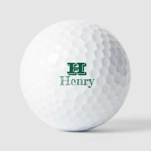 Benutzerdefiniertes Monogramm mit Vornamen Golfball (Vorderseite)
