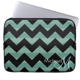 Benutzerdefiniertes Monogramm Modern Chevron Zigza Laptopschutzhülle