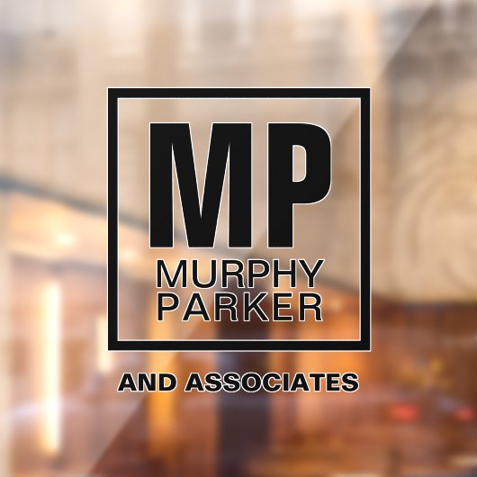 Benutzerdefiniertes Monogramm Modern Simple Square Fensteraufkleber (Blatt 2)