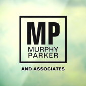 Benutzerdefiniertes Monogramm Modern Simple Square Fensteraufkleber (Blatt 3)