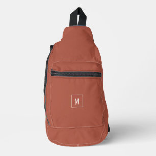 Benutzerdefiniertes Monogramm, moderne Terrakotta- Crossbody Bag