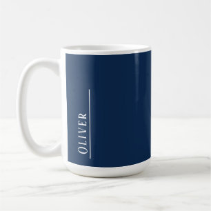 Benutzerdefiniertes Monogramm, modernes Dunkelblau Kaffeetasse