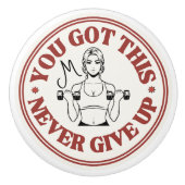 Benutzerdefiniertes Monogramm Motivational Retro Keramikknauf (Vorderseite)