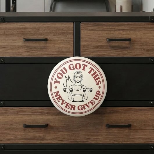 Benutzerdefiniertes Monogramm Motivational Retro Keramikknauf