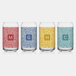 Benutzerdefiniertes Monogramm Muster Dosenglas