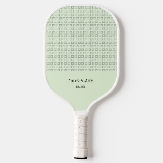 Benutzerdefiniertes Monogramm-Muster und Text Pickleball Schläger (Rückseite)